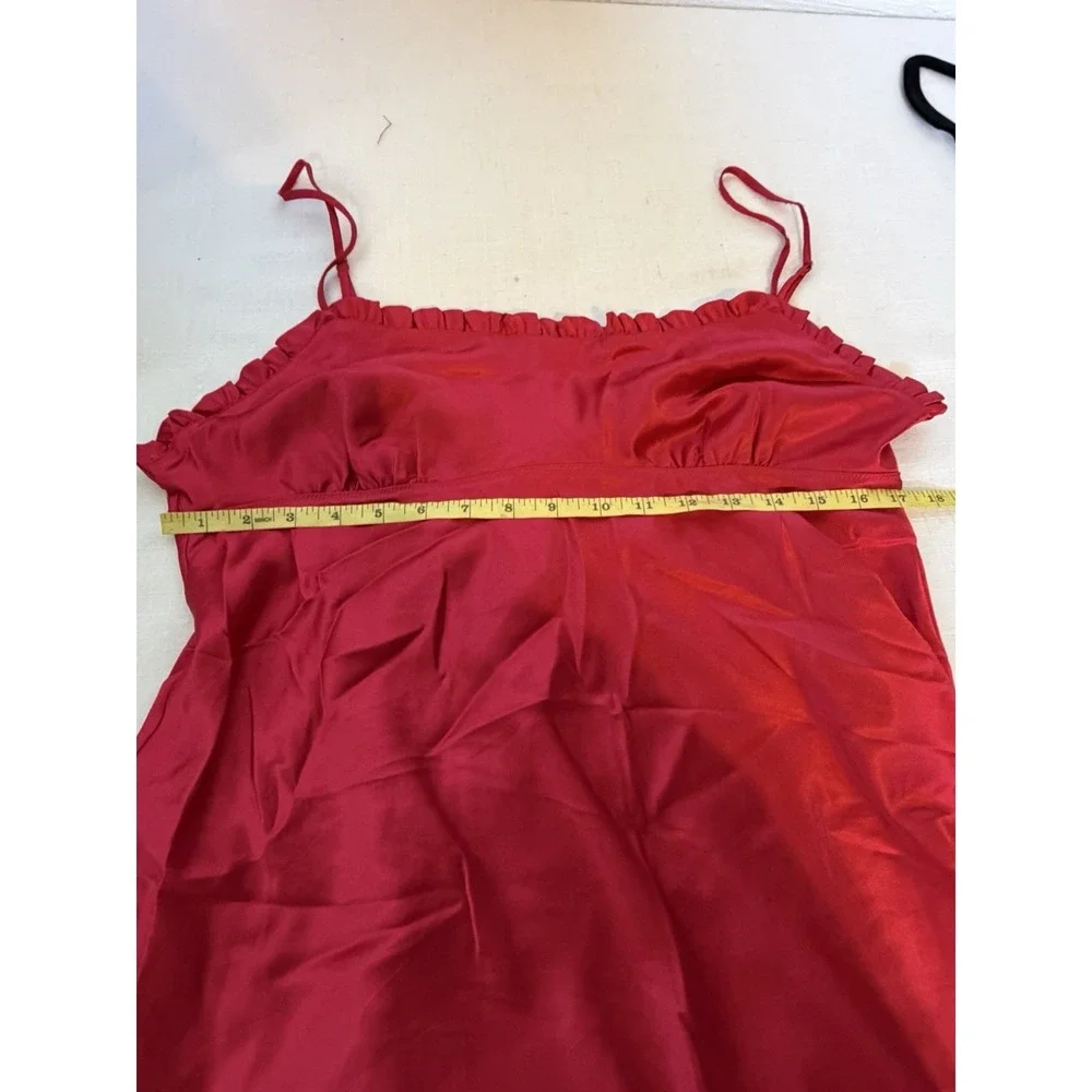 Victoria's Secret Angel Red Satin Babydoll Chemise Nightgown Lingerie L Y2K